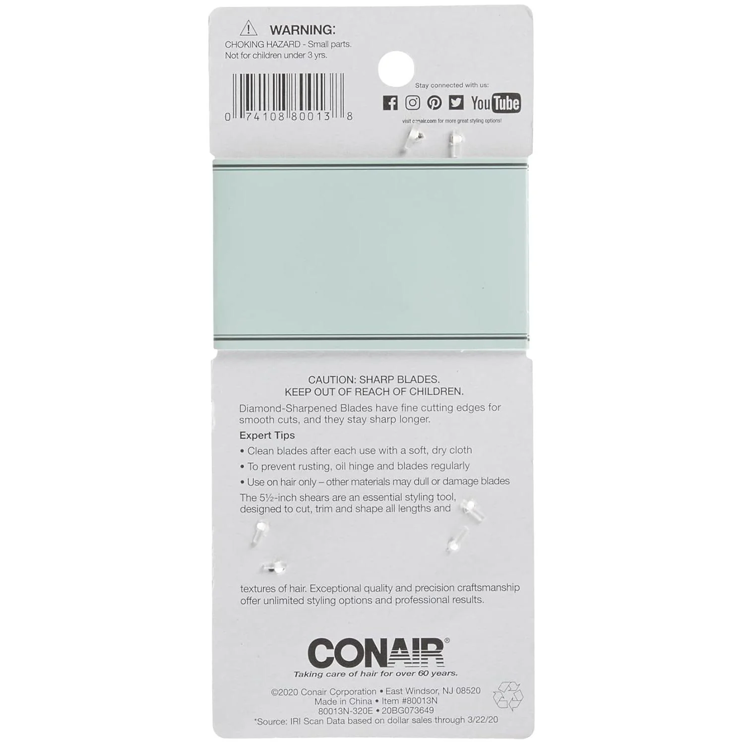 CONAIR Professional Diamond-Sharpened Barber Shears, 5.5" - Image 3