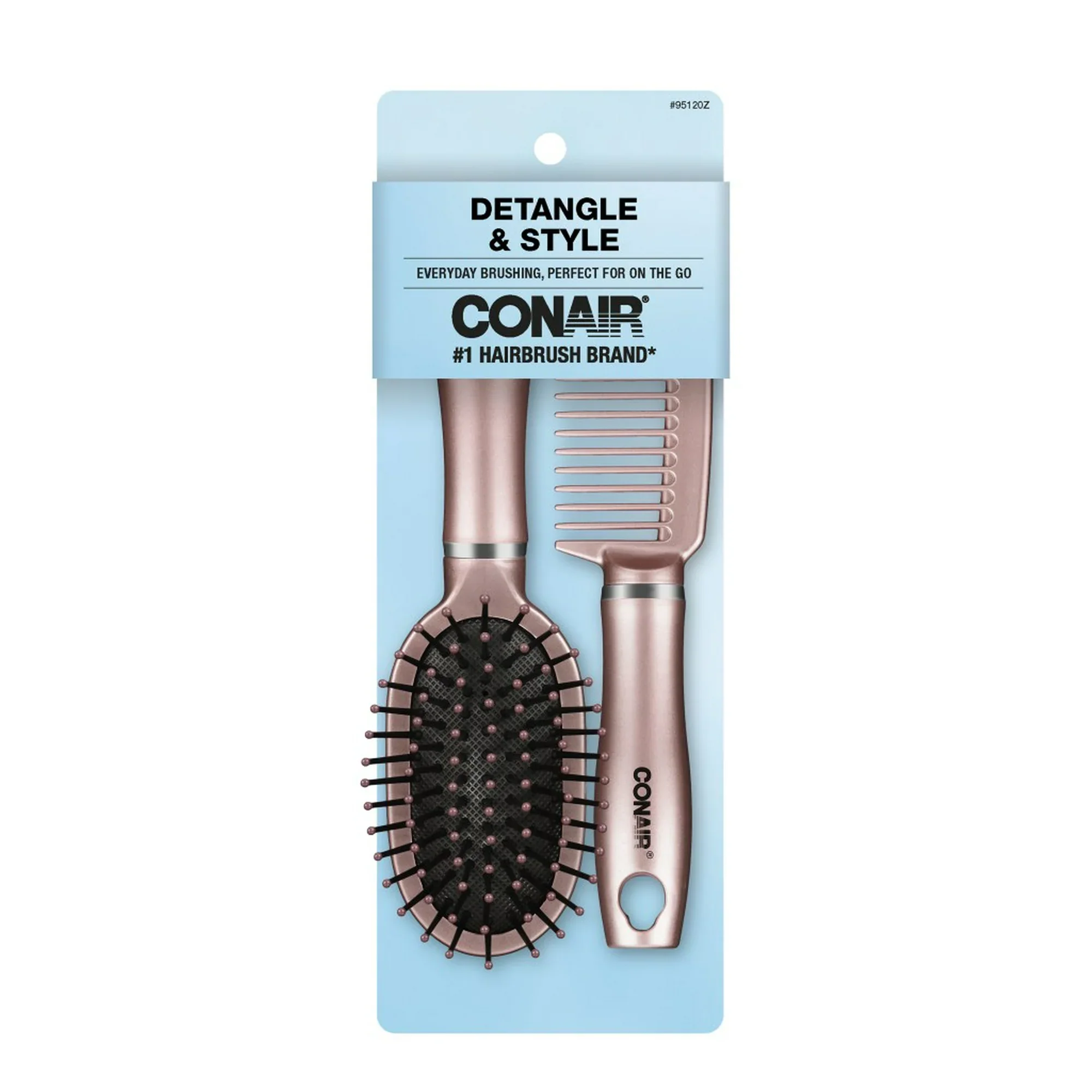 CONAIR  Detangle & Style Cushion Hair Brush and Styling Comb Set - Assorted - Image 3