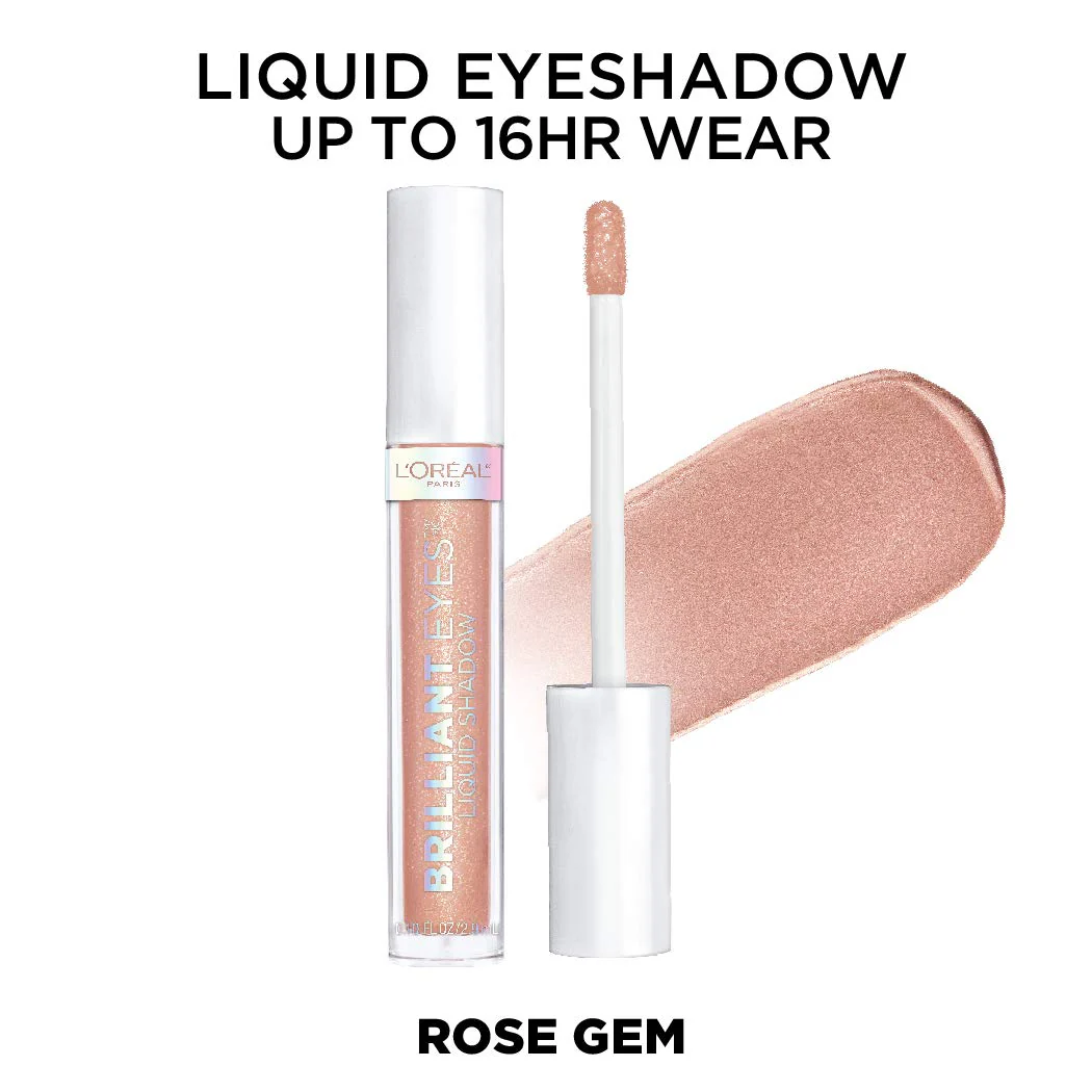 L'ORÉAL PARIS Brilliant Eyes Shimmer Liquid Eye Shadow Makeup, 425 Rose Gem, 0.1 oz. - Image 3